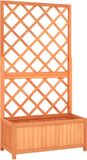 vidaXL Plantenbak met latwerk 70x30x135 cm massief vurenhout bruin