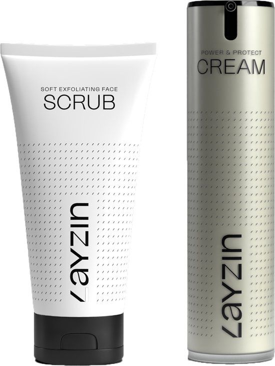 LAYZIN Perfect Pair Skincare Bundle – Zachte Gezichtsscrub & Dagcrème SPF30