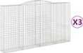 vidaXL Gabions - 3 pièces - voûté - 400x50x220/240 cm - fer