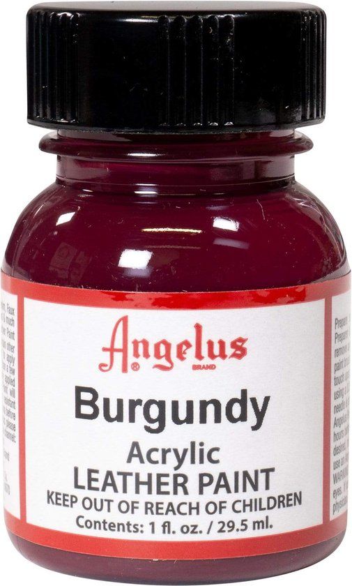Angelus Leather Acrylic Paint - textielverf voor leren stoffen - acrylbasis - Burgundy - 29,5ml