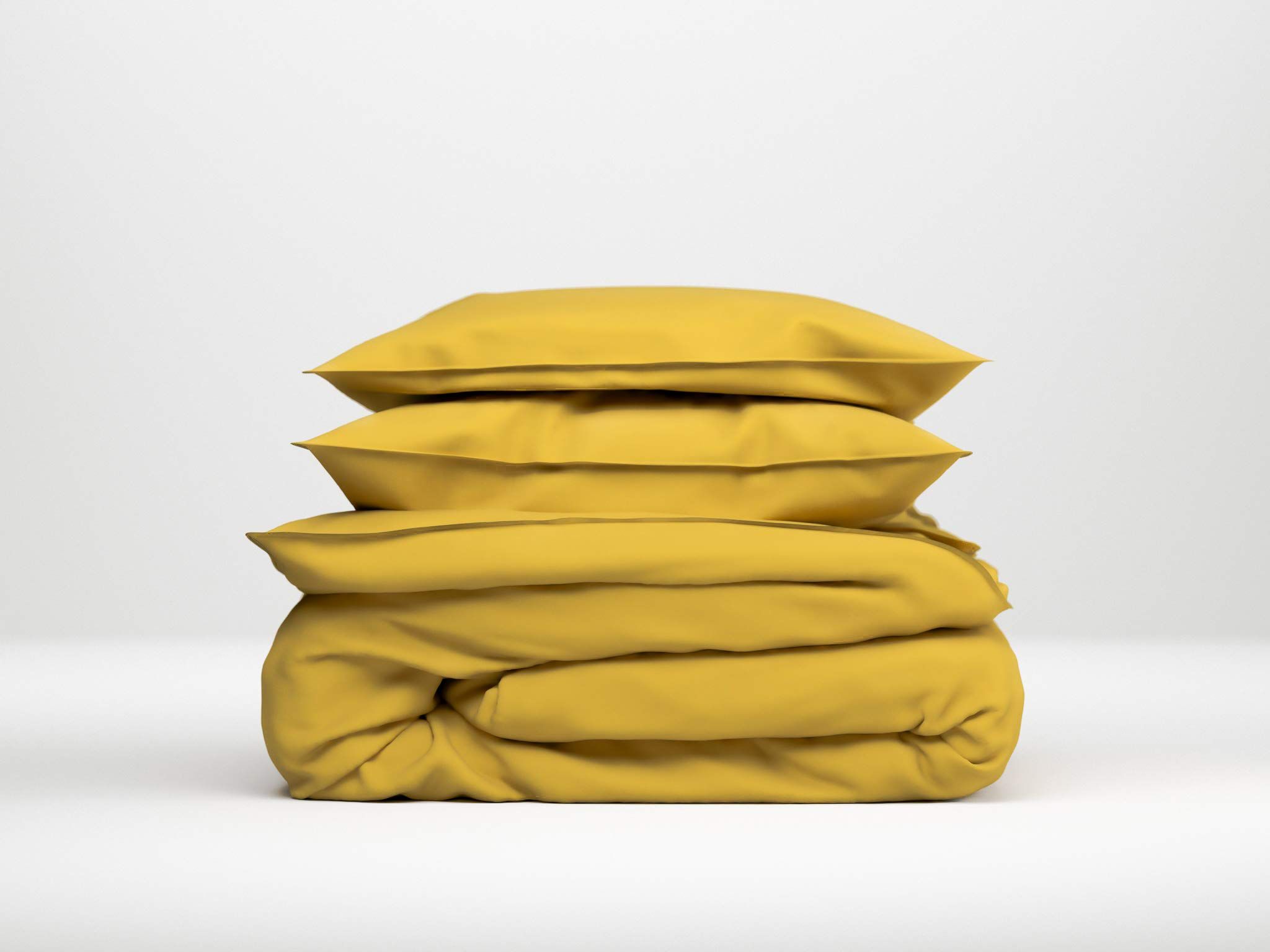 Zo!Home Satinado Dekbedovertrekset Uni Katoen Satijn - ochre gold - 260x200/220