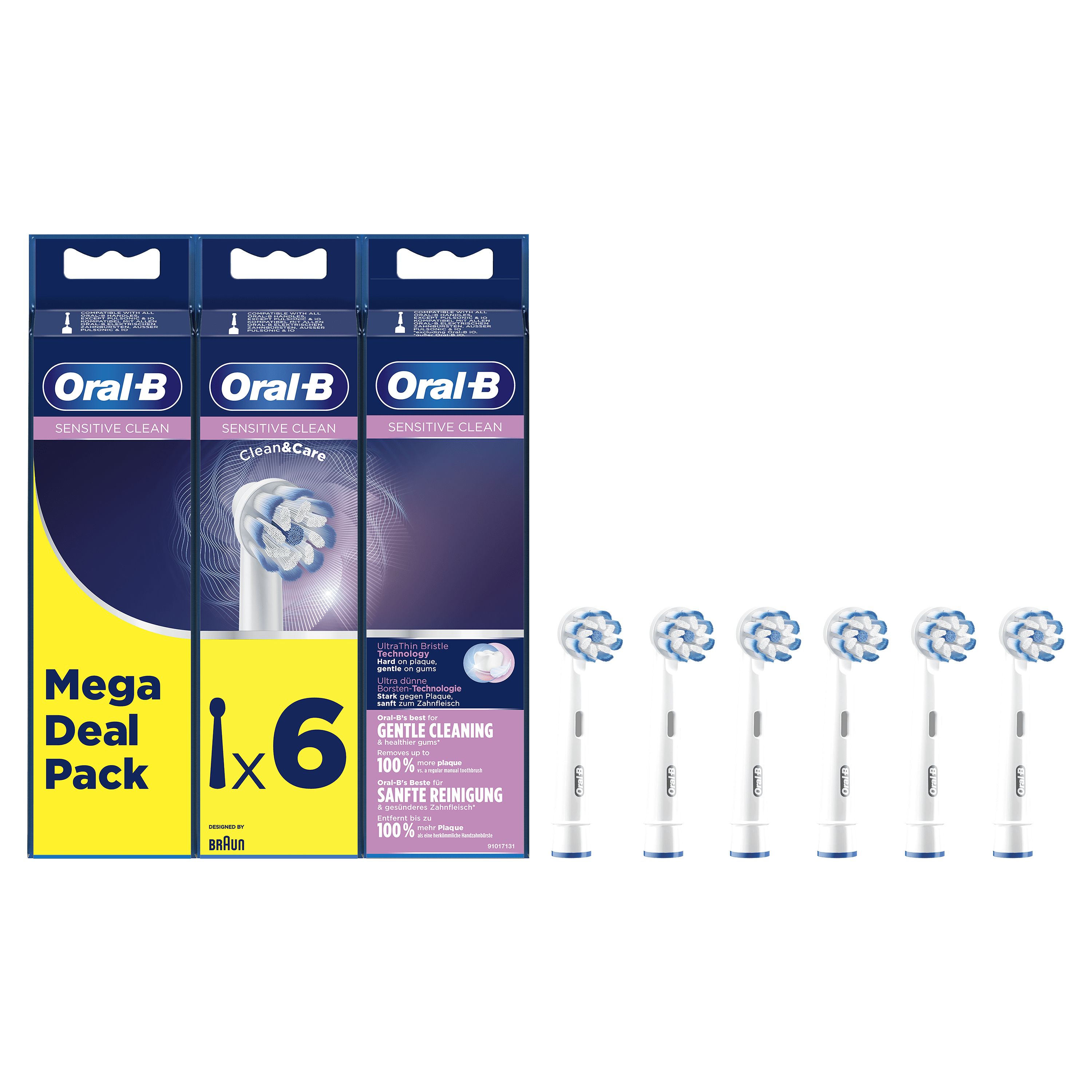 Oral-B Sensitive Clean Opzetborstel - 6 stuks