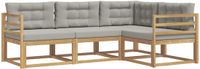 vidaXL Hoek loungeset 4 zitplaatsen Polyester Wit en lichtgrijs