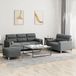 Maison Exclusive ensemble de canapé 3 pièces avec coussins, gris foncé, tissu