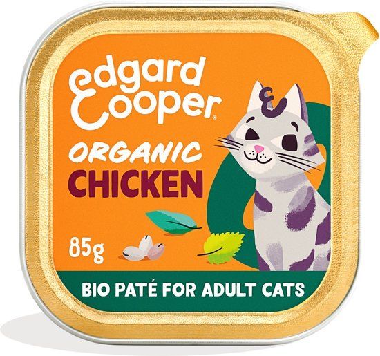 Edgard & Cooper Kattenvoer - Graanvrij Biologisch Natvoer - 16 x 85g - Kip