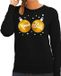 Bellatio Decorations Shoppartners Bv Foute kersttrui / sweater zwart met gouden Xmas Balls borsten voor dames - kerstkleding / christmas outfit XS