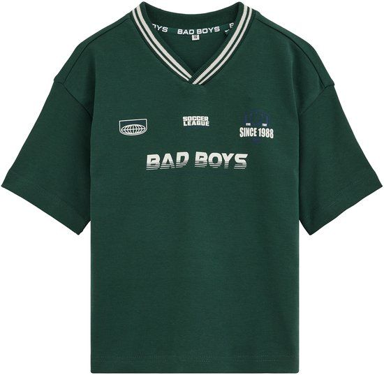 WE Fashion Jongens T-shirt met print Dark green
