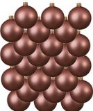 Decoris Kaemingk B.V. 24x Oud roze glazen kerstballen 8 cm - Mat