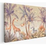 LUMALÉA Tableau Toile Enfants - Animaux De La Jungle