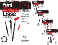 Clairefontaine Paint ON Multi-Techniek Pad Tekenpapier Schilderpapier Glad A5 250 g 25 vel 4 pack