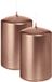 Wiedemann bougie cylindrique/bougie pilier - 2x - métallique or rose - 6 x 8 cm - 29 heures de combustion
