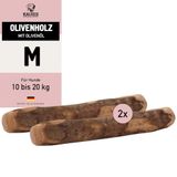 Kauies Olijfhouten kauwstaaf voor honden met olijfolie - 100% natuurlijk, veganistisch en calorievrij - lang hondenspeelgoed van hout getest op schadelijke stoffen, Made in Germany, maat M tot 20 kg