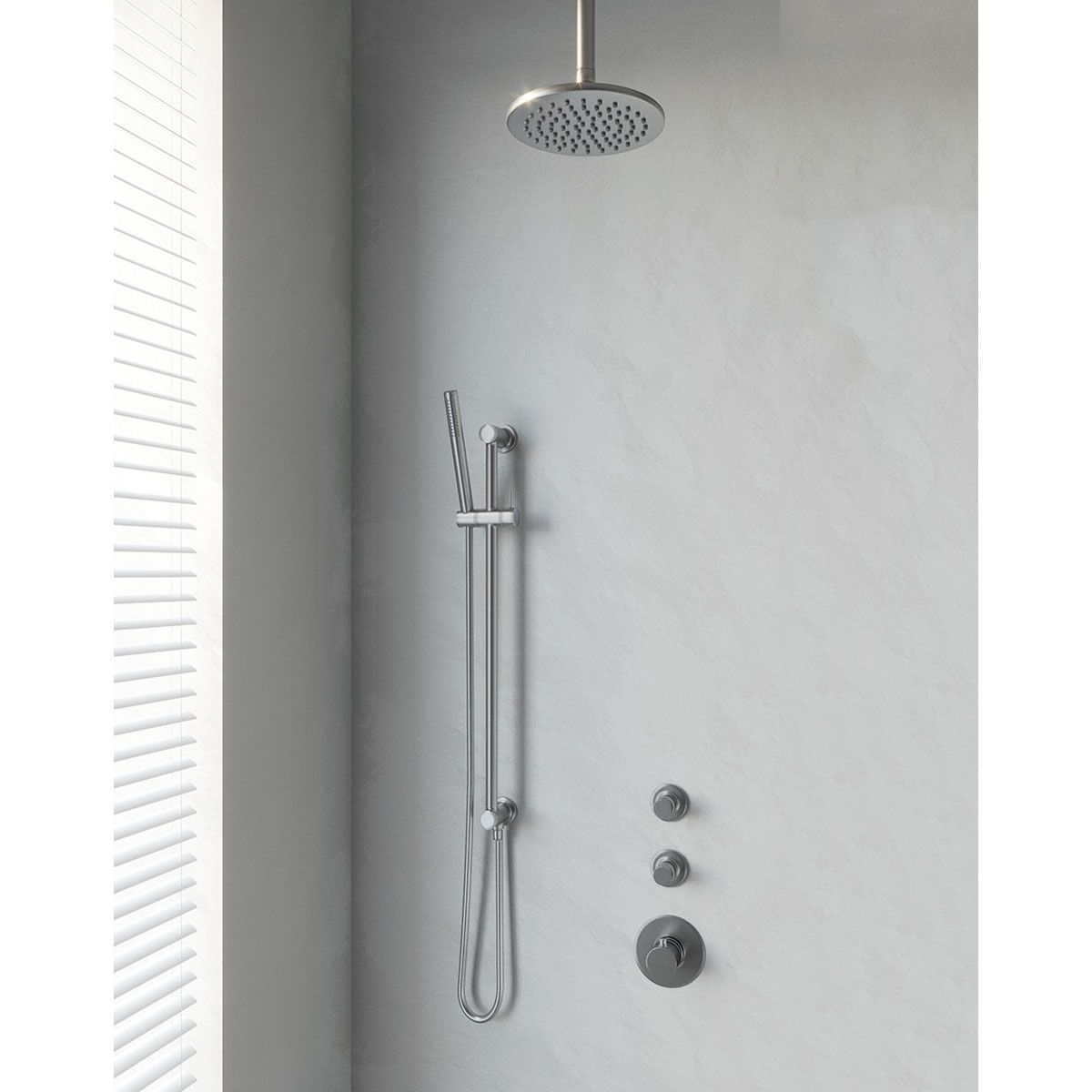 Brauer Thermostatische Inbouwdoucheset Geborsteld Nikkel 20cm Hoofddouche