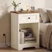 Vasagle - Table de chevet avec prises AC et 2 ports USB - 1 tiroir - Style rustique bicolore - 40 x 30 x 59 cm