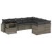 vidaXL Loungeset met Kussens, Poly Rattan, Grijs