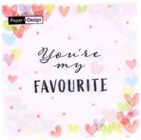 duni Servetten Hearts Favour - 33 x 33 cm