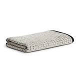 Möve Eden Douchedoek geruite structuur velours 80 x 150 cm gemaakt van 80% katoen/20% linnen, natuur/zwart