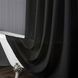 Floraweg Douchegordijn - 180x180cm - Zwart - 100% Polyester - Met ringen