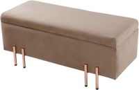 en.casa Bankje Dals met opbergruimte 100x40x42 cm bruin