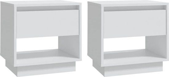 vidaXL Nachtkastjes 2 stuks 45x34x44 cm bewerkt hout wit