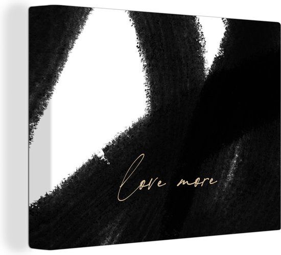 OneMillionCanvasses Canvas Schilderij Tekst - Abstract - Love more - Quotes - 40x30 cm - Wanddecoratie