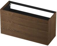 INK - Onderkast 2 Laden Push To Open Verticaal Gefreesd Bestaande Uit: - 1200x450x650 Mm - Massief Eiken Chocolate