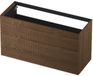 INK - Onderkast 2 Laden Push To Open Verticaal Gefreesd Bestaande Uit: - 1200x450x650 Mm - Massief Eiken Chocolate