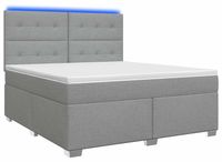 vidaXL Boxspringbed met matras, lichtgrijs, 140 x 190 cm, gestoffeerd