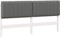 vidaXL - Gestoffeerd hoofdbord met hoofdeinde - Wit en Lichtgrijs - 200 cm
