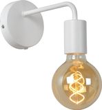 Lucide SCOTT - Wandlamp - 1xE27 - Wit - Hout