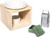 Merkloos / Sans marque Amberblokjes Amberblokjes/geurblokjes cadeauset - dennen - inclusief geurbrander en mini rasp