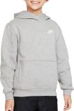 NIKE K NSW CLUB FLC HDY LBR Unisex Sporttrui - Grijs - Wit - Maat M