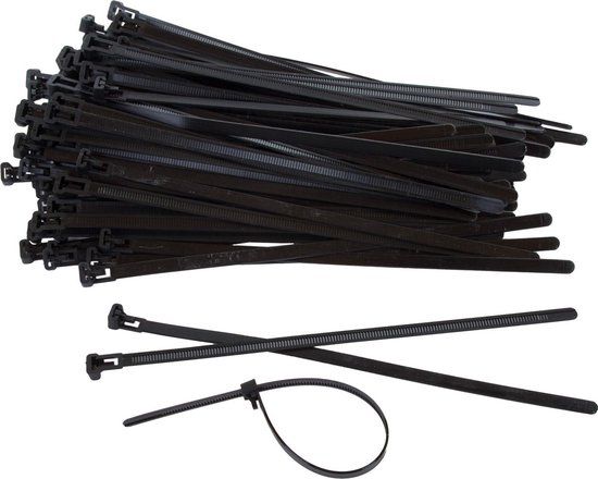Kortpack - Hersluitbare Kabelbinders - 100mm Zwart (100 stuks)