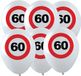 Merkloos / Sans marque Espa Nv Verjaardagfeest leeftijd ballon - 60 jaar - 12x stuks - thema leeftijd stopbord