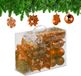 Relaxdays Kerstballen set van 100 - plastic - mat - glanzend - glitters - 10 designs - oranje