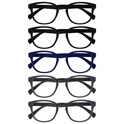 Opulize Pop - Leesbril - Retro - Zwart/Blauw/Grijs - +2.50