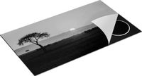 Chefcare Inductie Beschermer Zonsopgang in de Savanne - Zwart Wit - 95x55 cm