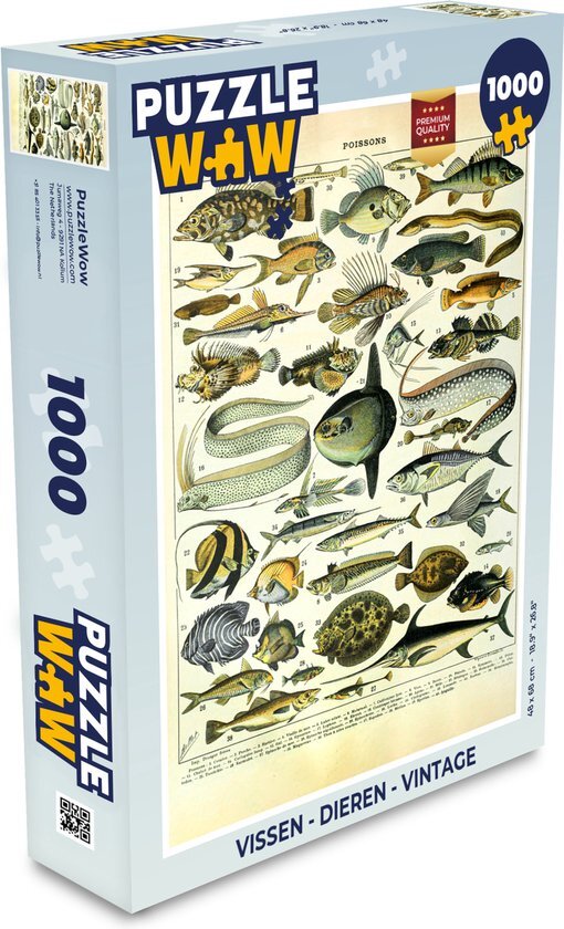 MuchoWow Puzzel Adolphe Millot - Kunst - Vintage - Vissen - Dieren - Legpuzzel - Puzzel 1000 stukjes volwassenen - Sinterklaas cadeautjes - Sinterklaas voor grote kinderen