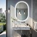 Icecat Miroir de salle de bain intelligent - Miroir mural LED ovale - Éclairage de fond - Capteur tactile - Dimmable (3000–6000K) - Anti-buée - Verre sans cuivre de 5 mm - 50x80 cm