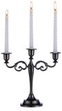 Sziqiqi Aluminium Kandelaar Eettafel Diner bij Kaarslicht Hoteldecoratie Woondecoratie, Tafeldecoratie, Glanzend zwart