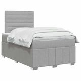 vidaXL LED Boxspringbed met Matras Lichtgrijs 120 x 190 cm Stof