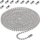 Dailygoods - Chaîne de store 3 mètres - Cordon de store - 10 connecteurs de chaîne - Accessoires de store en métal - Réglable - Diamètre de perle 4,5 mm - Cordon de rideau