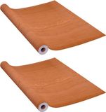 vidaXL - Zelfklevende deurfolie - 2 stuks - 210x90 cm - PVC - Lichteikenkleurig