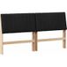 Tête de lit capitonnée noire 180 cm pin massif