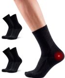 DANISH ENDURANCE Steunsokken voor Hielspoor - Plantaire Fasciitis - Sokken voor Neuropathie - 2 pack - Zwart/Grijs - Maat 39-42
