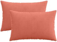 vidaXL - Kussensloop - 2 stuks - HEERLEN - Rood - Oranje - 50 x 80 cm - corduroy