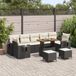 vidaXL Tuinbank Set Zwart/Crèmewit Polywood