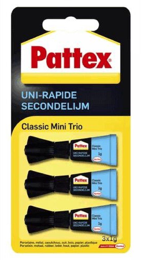 Pattex 3 mini trio secondelijm klassiek - PER STUK!