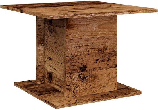 vidaXL Salontafel 55,5x55,5x40 cm bewerkt hout oud houtkleurig