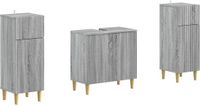 vidaXL - 3-delig - badkamerkast - set - ARNHEM - Grijs - Sonoma - Bewerkt - hout